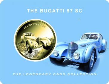 Legendary Cars — Bugatti coin-card